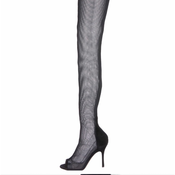 New Cushnie Emilio Mesh OTK Thigh High Boots - Picture 2 of 8